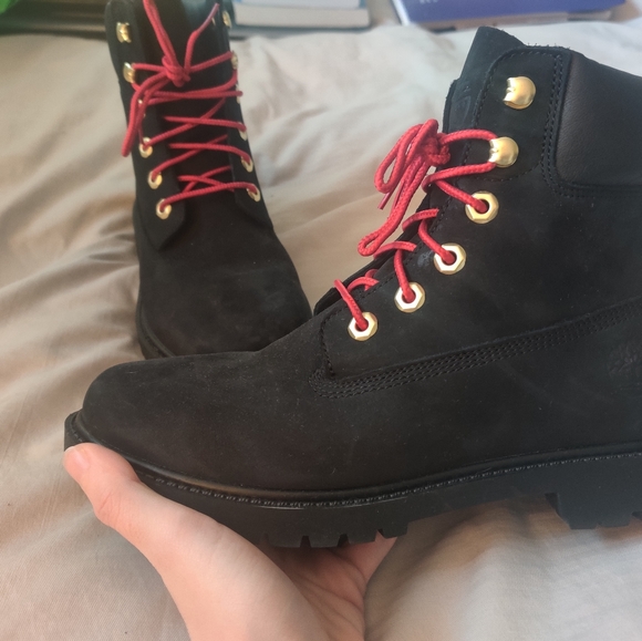 TIMBERLAND Black Suede Boots size 8.5 - Picture 2 of 6